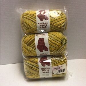 Lion Brand Sock-Ease “Lemon Drop” Variegated Yarn - One Ball Makes A Pair
